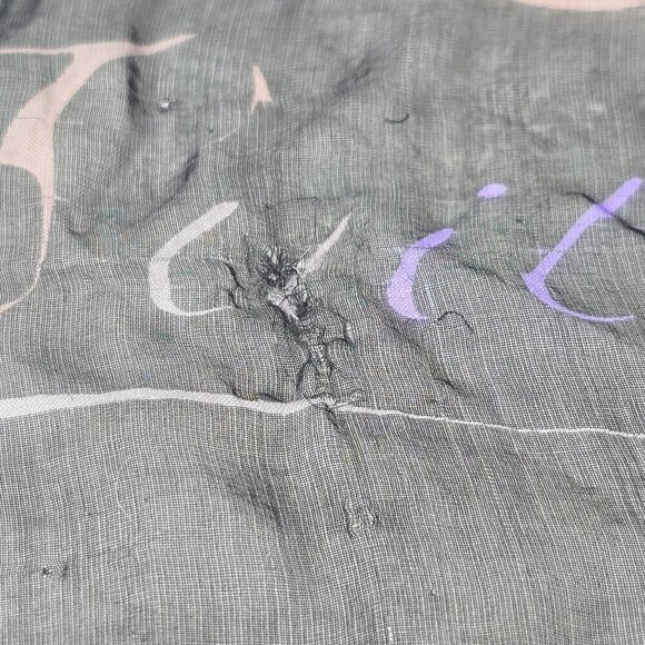Louis Vuitton Paris Purple and Black Monogram Silk Chiffon Scarf - Distressed - Picture 9 of 9